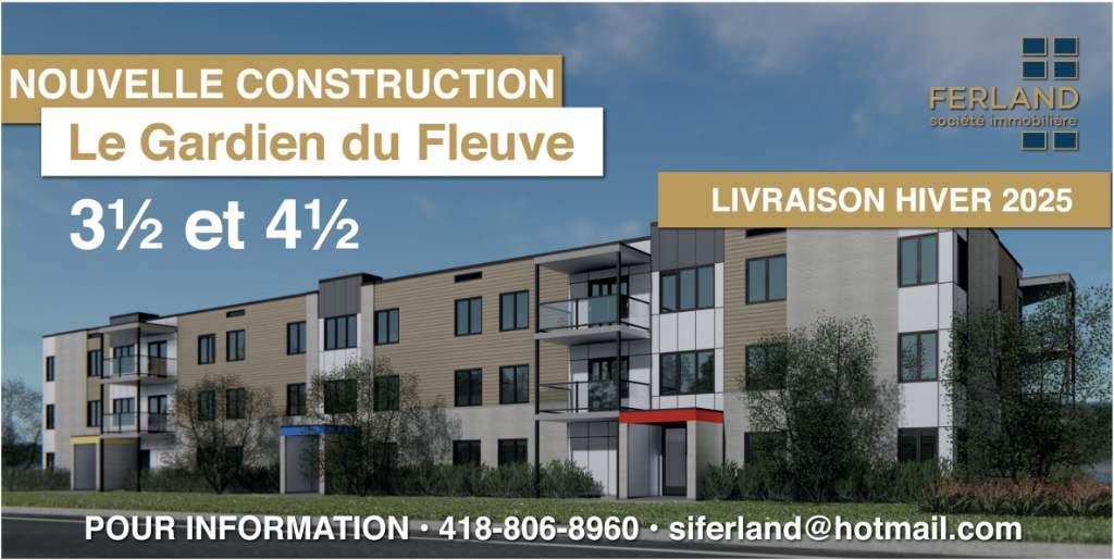 Condos locatifs neufs (41/2 et 31/2) dispo le 1 février 2025