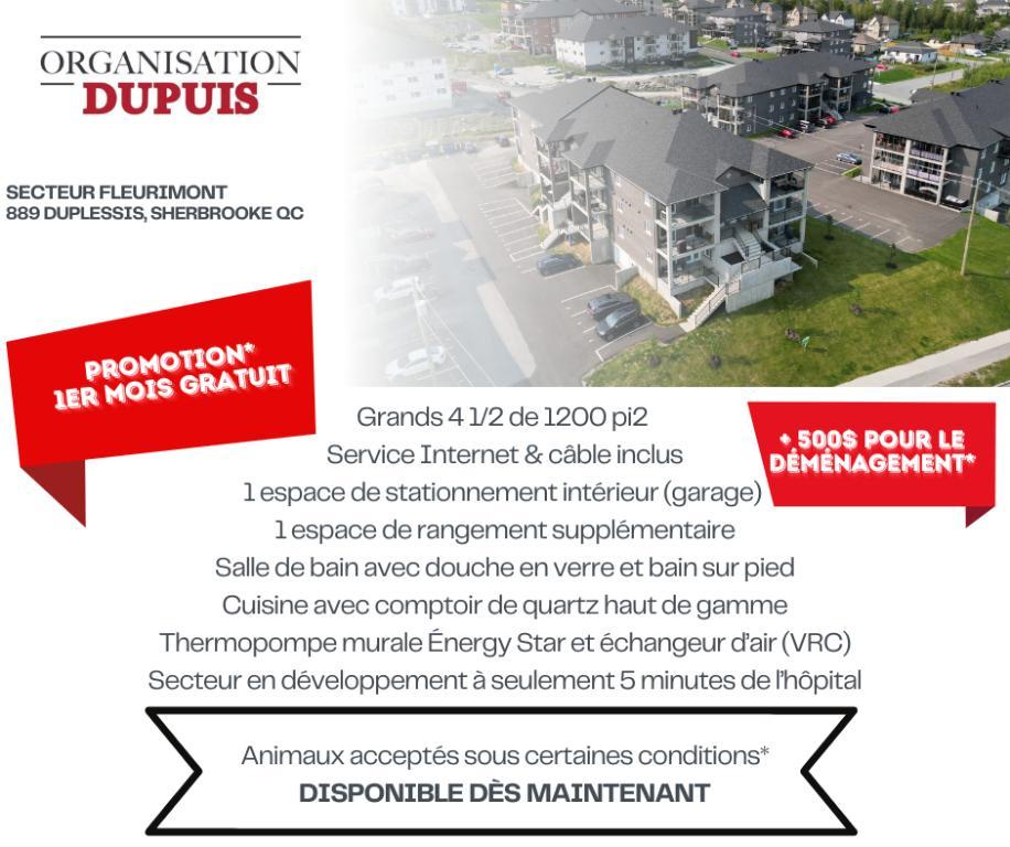 Grand 4 1/2 secteur Fleurimont à Sherbrooke ***PROMOTIONS