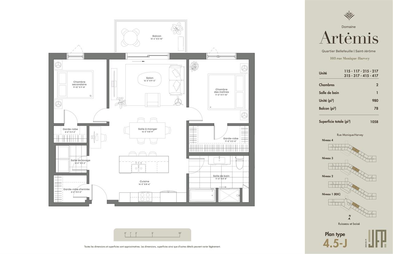 Saint-Jérôme – Condo 4 1/2 à louer – Habitations neuves à Bellefeuille – Domaine Artémis