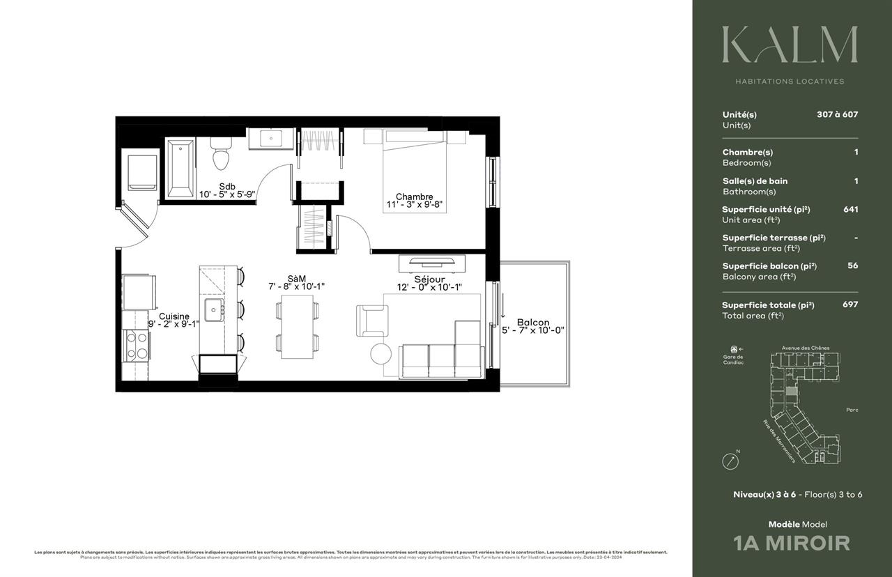 Candiac – Le Kalm, votre habitation locative 1 chambre dès cet hiver