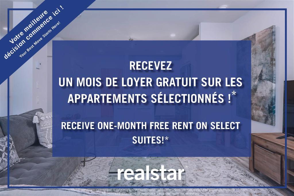 Appartements à 2 chambres (4 1/2) + 1,5 Salles de Bain | Style condo à Brossard