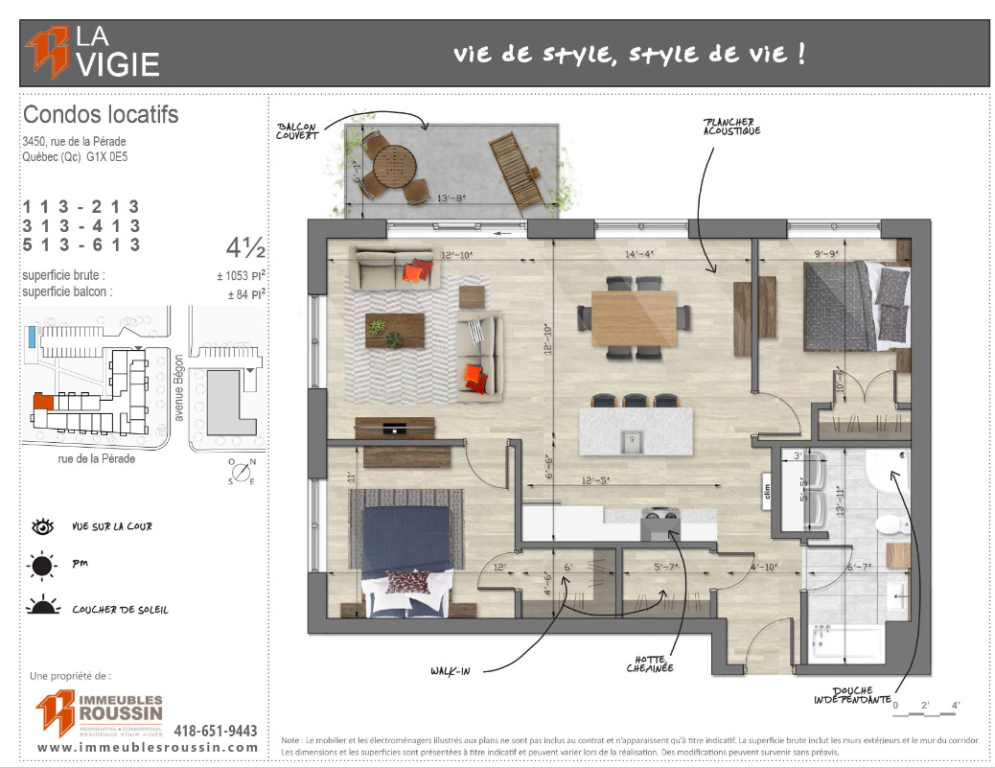 Cession De Bail: Appartement 4 1/2