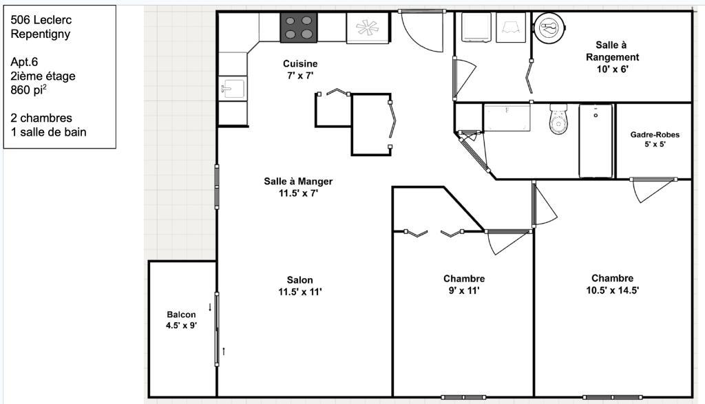 Appartement 4 1/2 à Repentigny à louer