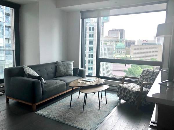 Montreal Furnished Condo Rental-2 Bed 2 Bath, Balcony, Smart Floorplan