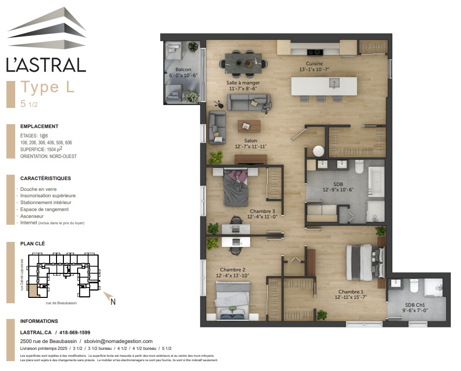 5 1/2 Stat. Intérieur + Internet Inclus