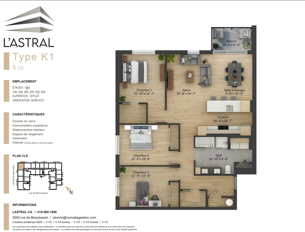 5 1/2 Stat. Intérieur + Internet Inclus