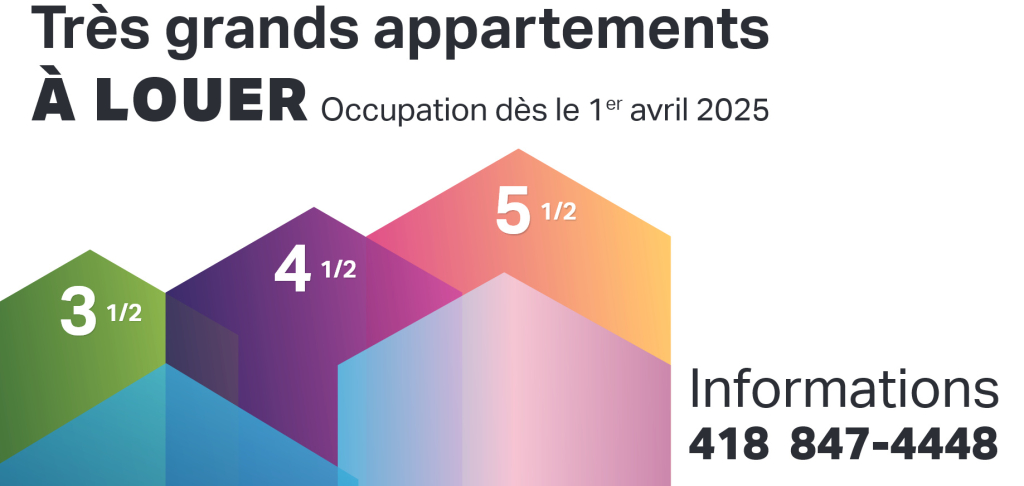 Très Grands Appartements à Louer