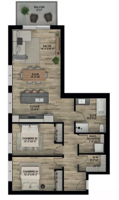 Condo locatif neuf (4 1/2) « 2 ans prix fixe »