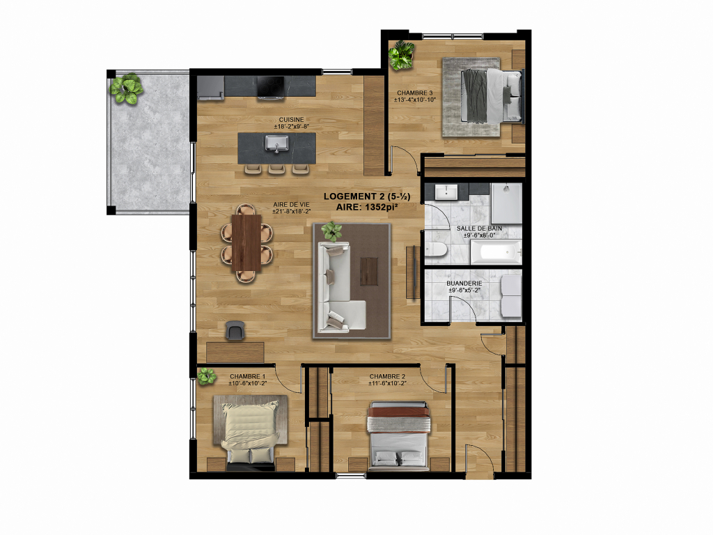 Grand 5 1/2 Garage Intérieur