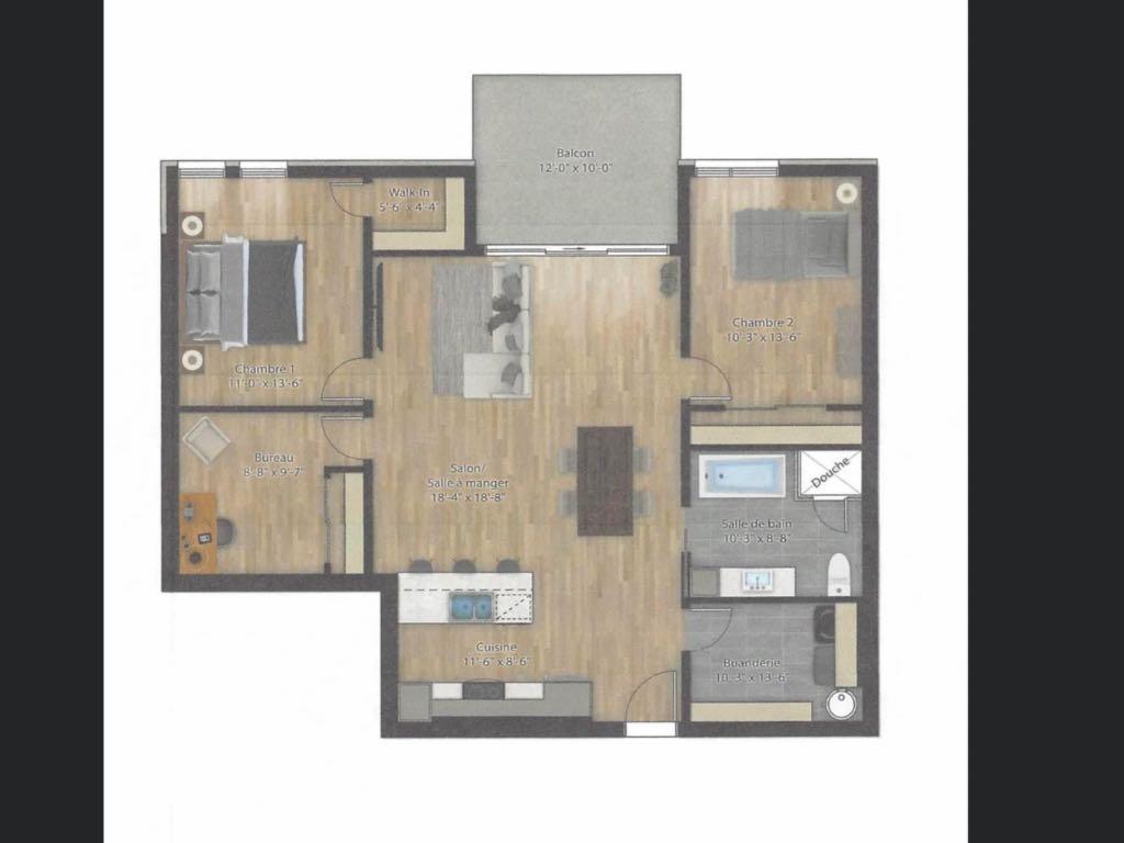 5 et demi( 2 chambres+ 1 bureau) pour le 1 juillet 2025