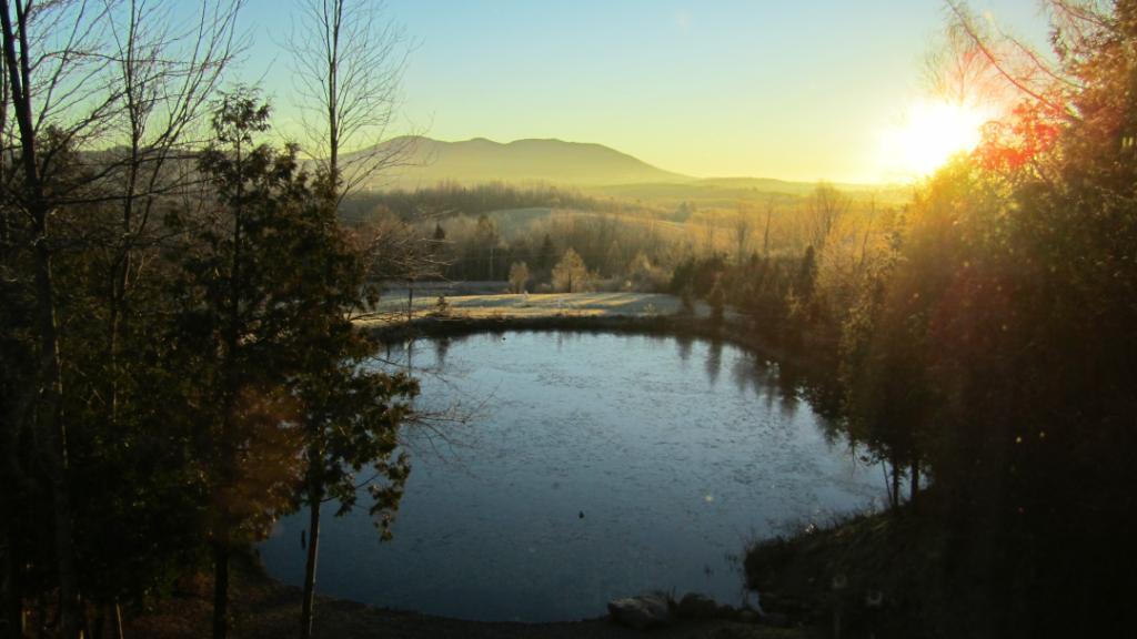 Chalet à louer Estrie situé sur domaine privé (lac,kayak,bicycle,nature sauvage,etc.) Près Owl's Head, Jay Peak et lac Memphrémagog