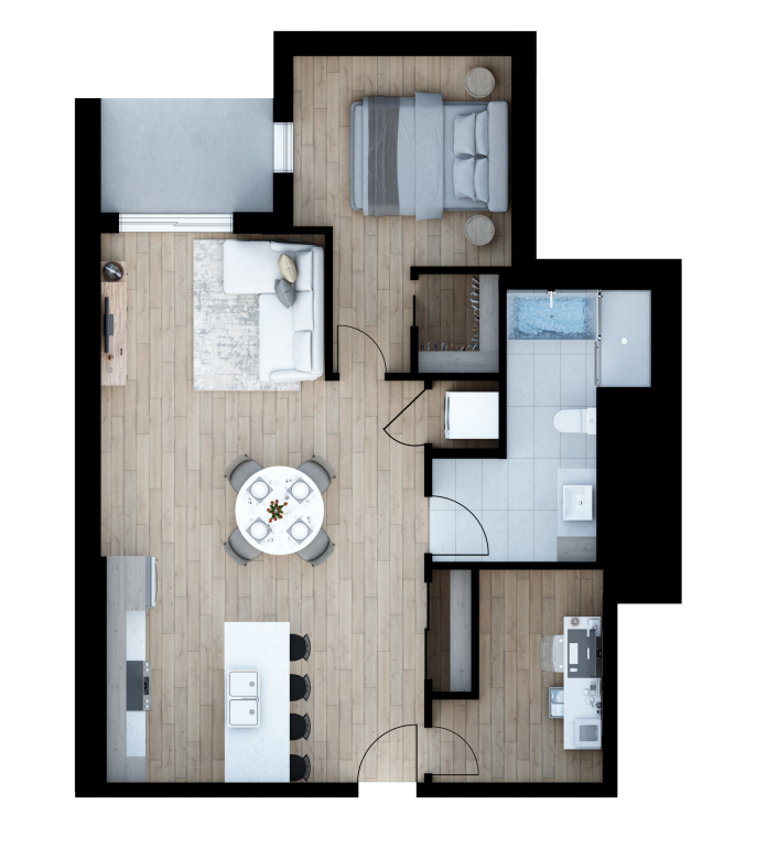 1 Chambre + Bureau