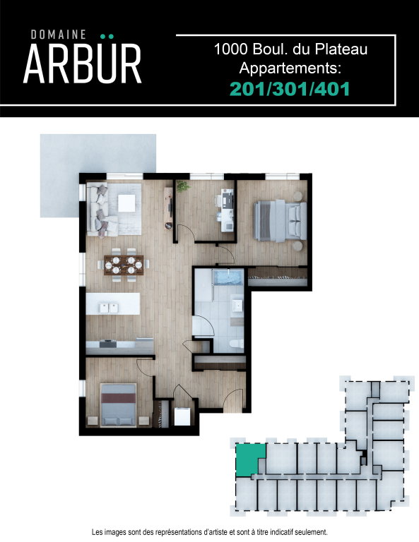 2 Chambres à Louer Au Plateau