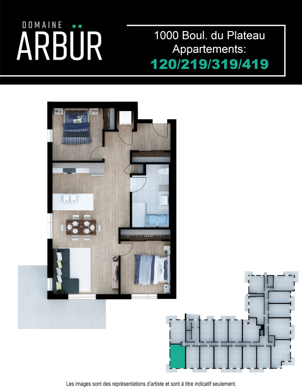2 Chambres à Louer Au Plateau