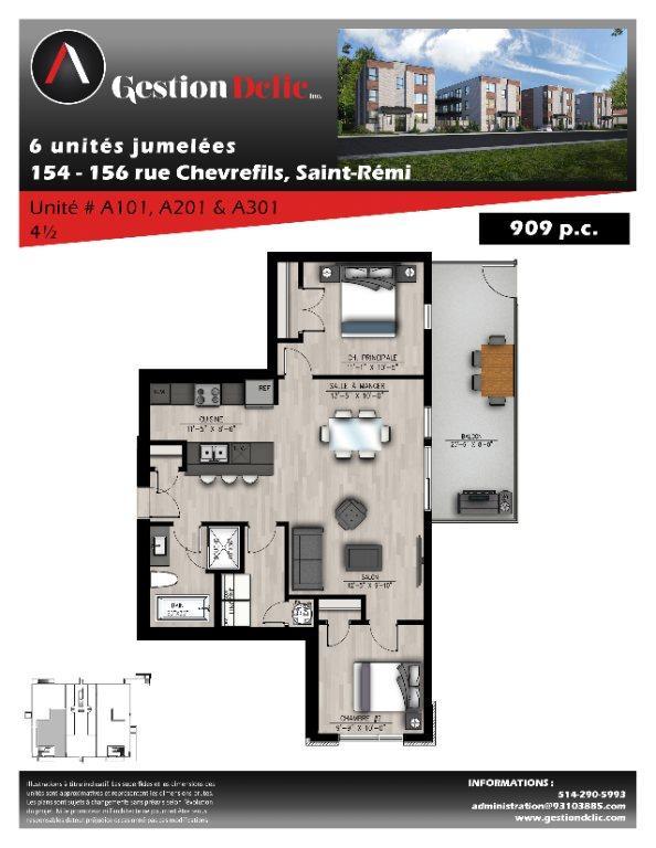 APPARTEMENT 2 CHAMBRES - ST-RÉMI