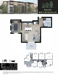 3 rooms apartment of 75m² in Saint-Jérôme