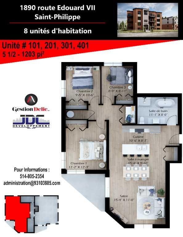PROMO 1900$/mois - 5 1/2 PIECES - ST-PHILIPPE - 3 CHAMBRES