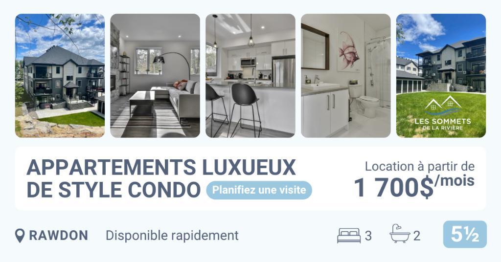 Appartements Luxueux de style Condo à Rawdon.