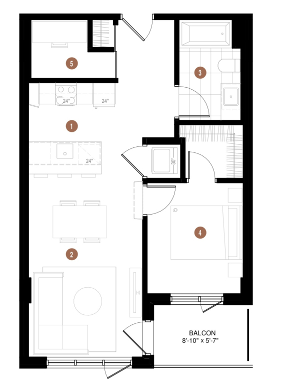 Appartement 3 1/2 + Den