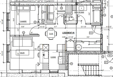 3 rooms apartment of 54m² in Victoriaville