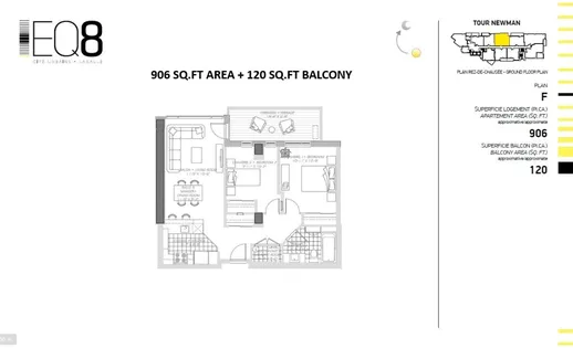 4 rooms apartment of 84m² in Montreal