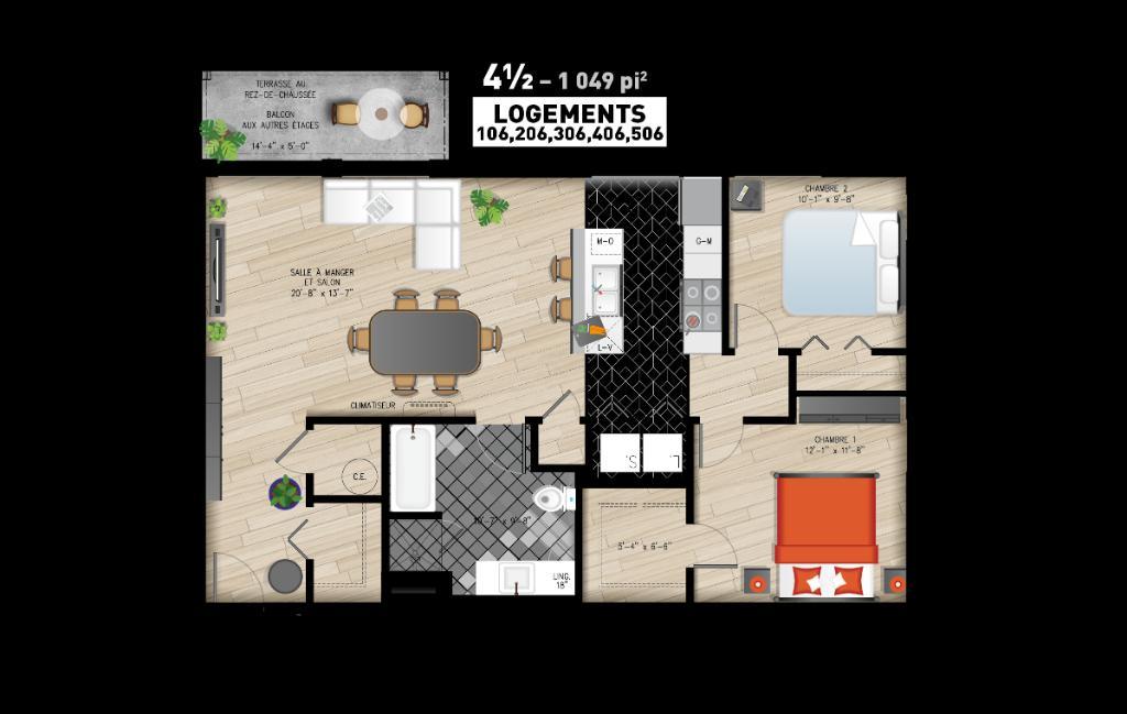 St-Constant - 4 1/2 situé au 2e étage pour le 1er juillet 2025