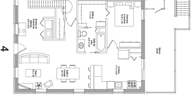 1 room apartment of 68 m² in Trois-Rivières