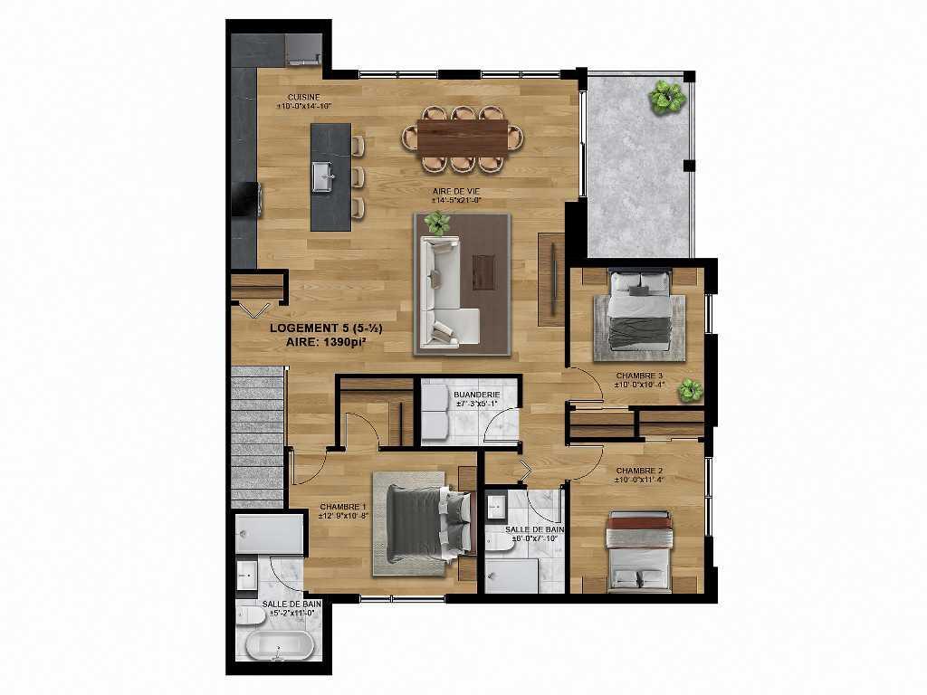 5 1/2 avec 2 garages