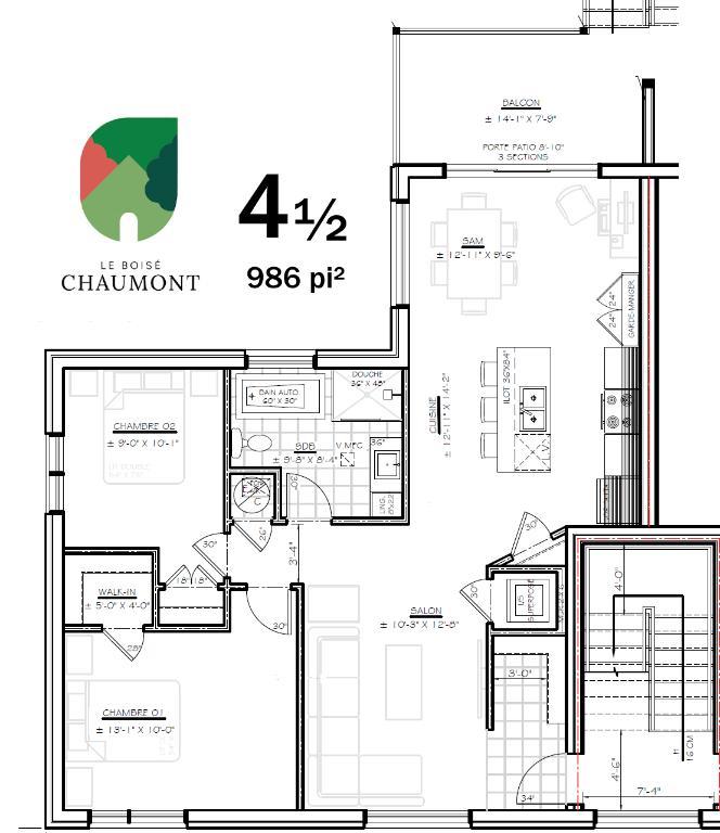 4½ neuf avec garage à louer, Bellefeuille, Saint-Jérôme