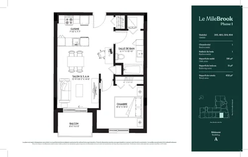 3 rooms apartment of 53m² in Montreal