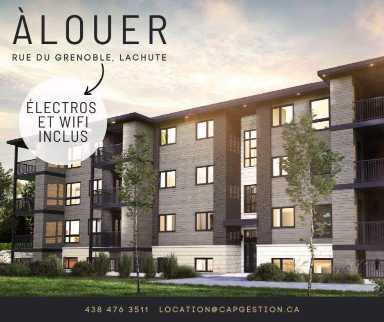 MOIS GRATUIT - LACHUTE 5½ SEMI-MEUBLÉ À LOUER - 1ER JUILLET