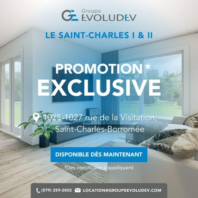 Le Saint-Charles I & II | 3-4 1/2 neufs à louer, SCB