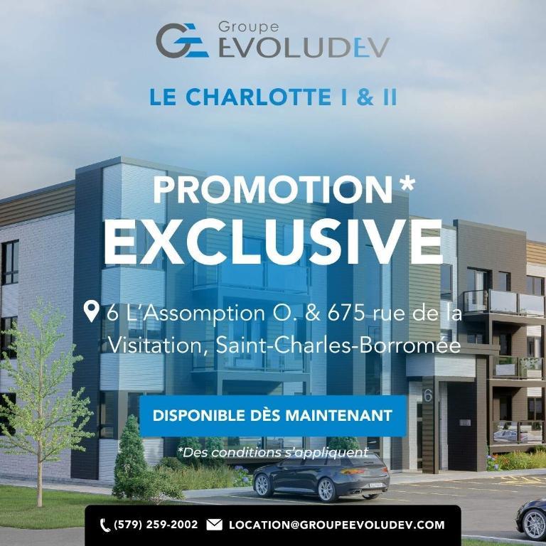 Le Charlotte I & II | 4 1/2 récents à louer, SCB