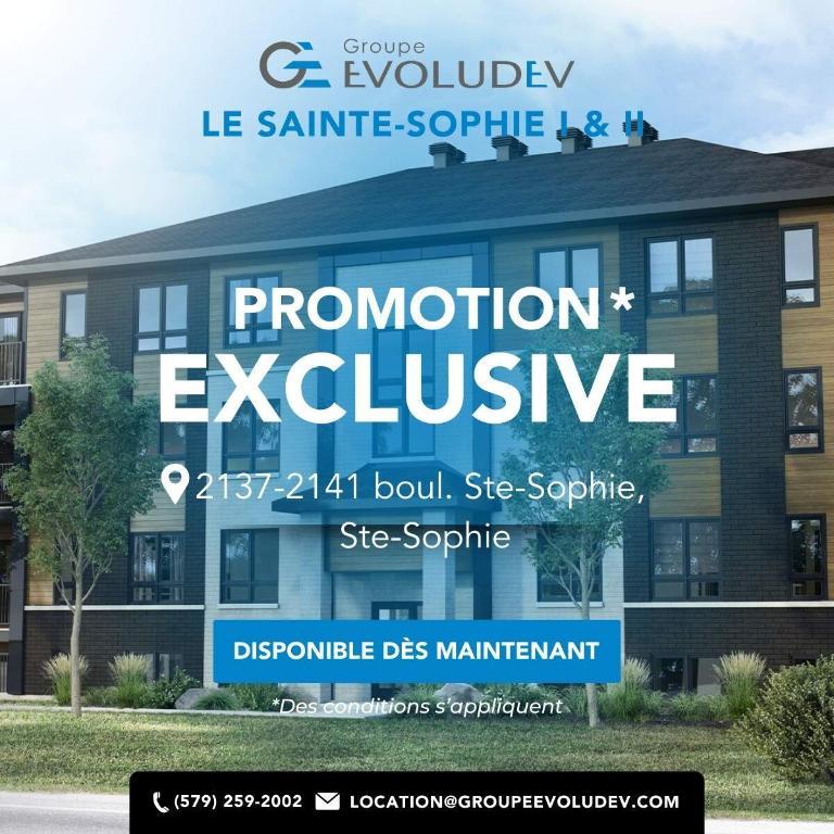 Le Sainte-Sophie I-II | 4 1/2 récents à louer, Ste-Sophie