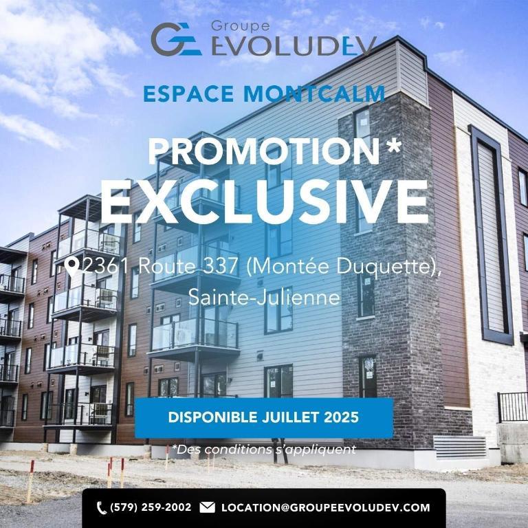 Espace Montcalm | 4-5 1/2 neufs à louer, Sainte-Julienne