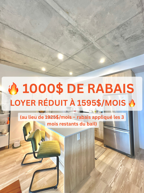 1000$ De Rabais — Luxueux 4 1/2 à Louer