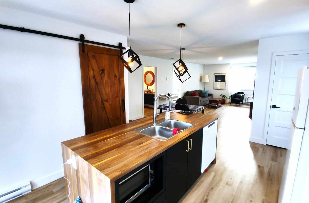 Luxueux 4 1/2 disponible 1er juillet, construction 2023, merveilleuse vue sur le Lac Magog