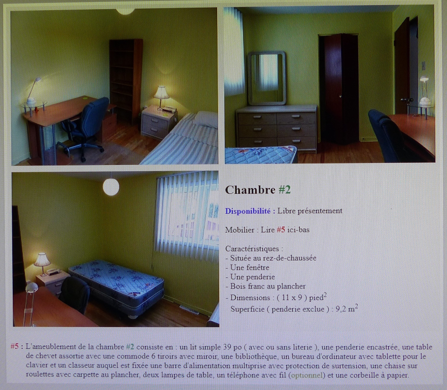 Chambres Meublées (étudiants) à Louer