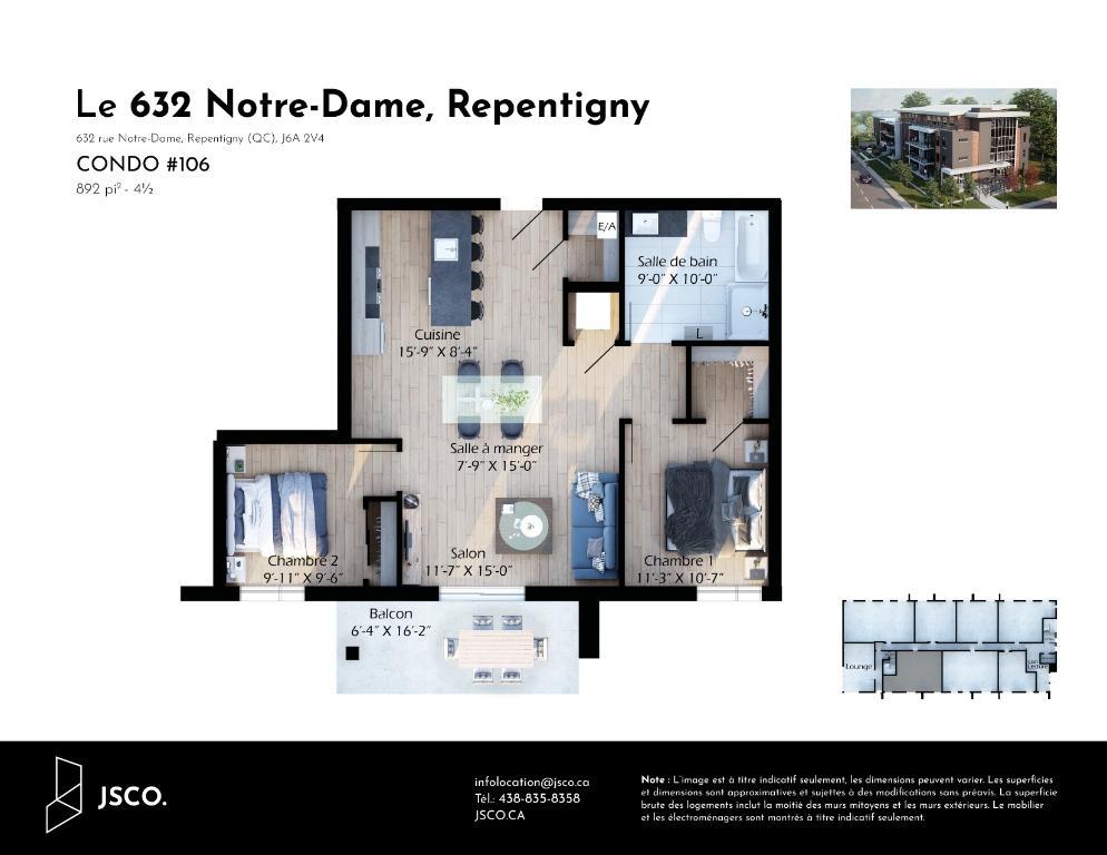 632 Notre-Dame, Repentigny | OCCUPATION IMMÉDIATE | 4½ | 1er étage | Ascenseur | Stationnement | Internet |Eau chaude