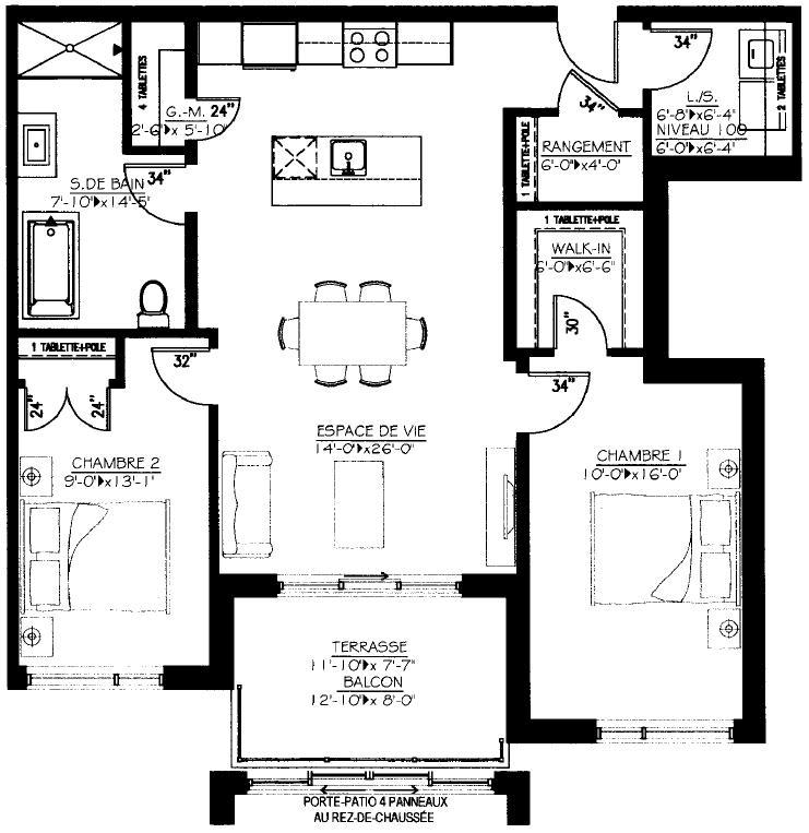 Condo Moderne 2 Chambres, 1 Salle de Bain à Louer – 2080 $/mois (Stationnement Inclus)