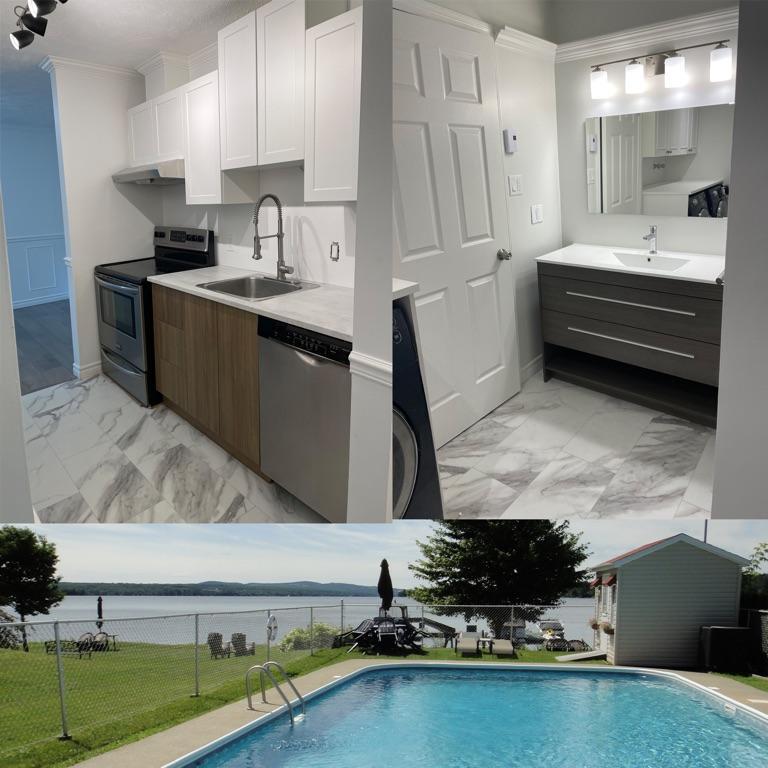 APPARTEMENT 4 1/2 À LOUER LUXUEUX ACCÈS LAC MAGOG ÉLECTROS INCLUS A/C PISCINE PAS DE CHIENS PAS ASCENCEUR INTERNET INCLUS
