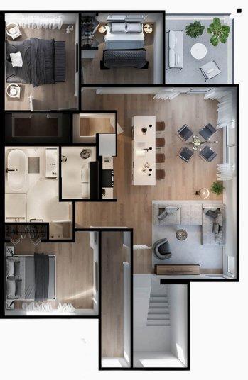 Condo 5 1/2 dernier étage