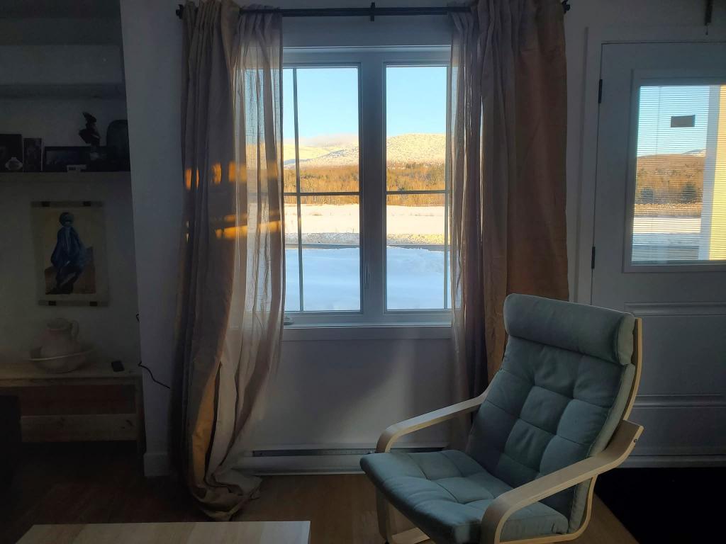 Appartement 4 1/2 à louer avec vue sur la montagne et accès à la rivière