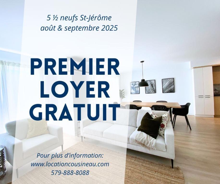 Logement 5 1/2 - Août/Septembre 2025 - St-Jérôme