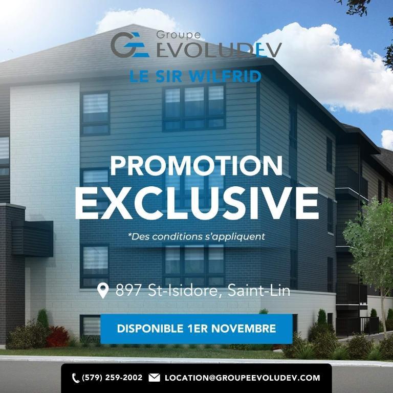 Le Sir Wilfrid | 3 ½ et 4 ½ récents à louer, Saint-Lin