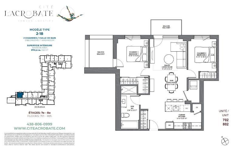 2 CH - 1 SDB - Montreal - $2,195 /mo