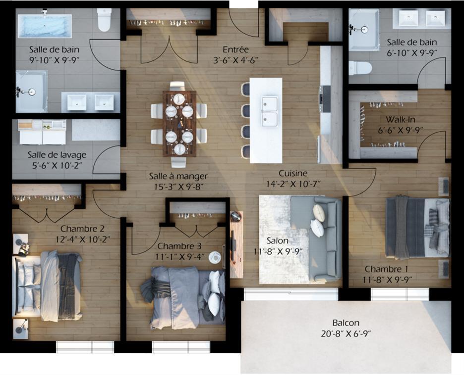 Grand 5 ½ lumineux, tout inclus