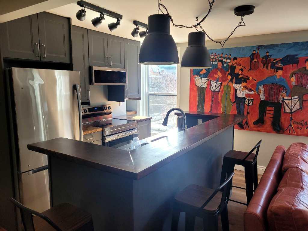 superbe Condo-loft 3 1/2 meublé et entièrement rénové à 5 minutes du métro joliette avec wifi, électtricité et chauffage inclus