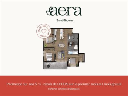 Aera St-Thomas / Condo 5 1/2 -- $1,000 DISCOUNT AND 1 MONTH FREE