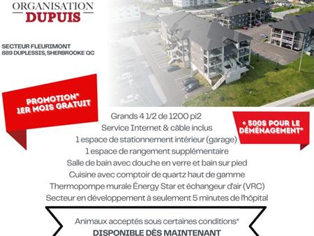 Grand 4 1/2 secteur Fleurimont à Sherbrooke ***PROMOTIONS